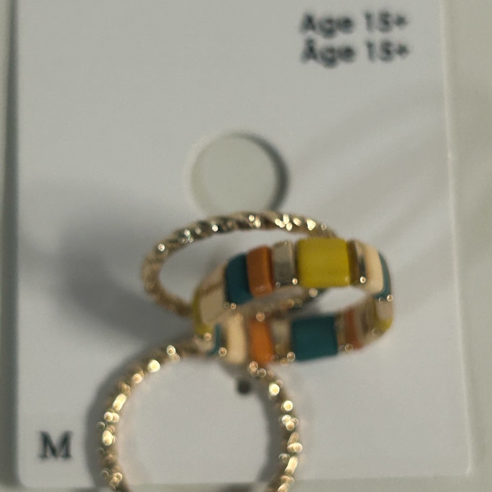Colorful Gold-Tone Women's Ring Set